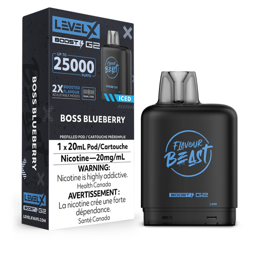 Level X Boost pod G2 25k Puffs Boss Blueberry (Provincial Tax)