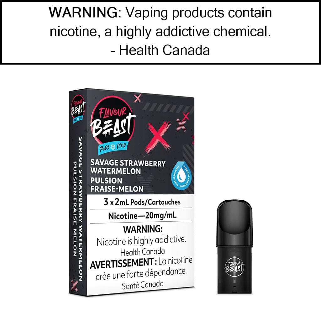 Flavour Beast 3pods Savage Strawberry Watermelon Iced (Provincial Tax)