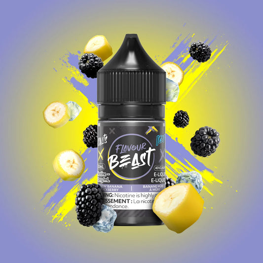 Flavour beast E-liquid- Blazin Banana Blackberry Ice 10mg/30ml(provincial tax)