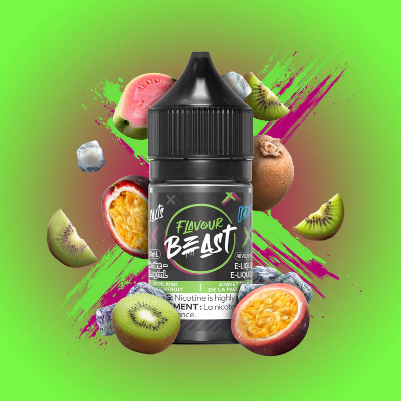 Flavour beast E-liquid- Kewl Kiwi Passionfruit Ice 20mg/30ml(provincial tax)