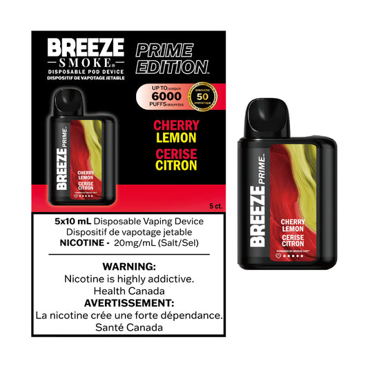 Breeze prime 6000 Synthetic 50 (20mg) Cherry Lemon (Provincial tax)