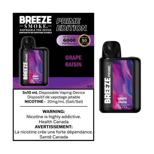 Breeze prime 6000 Synthetic 50 (20mg) Grape (Provincial tax)