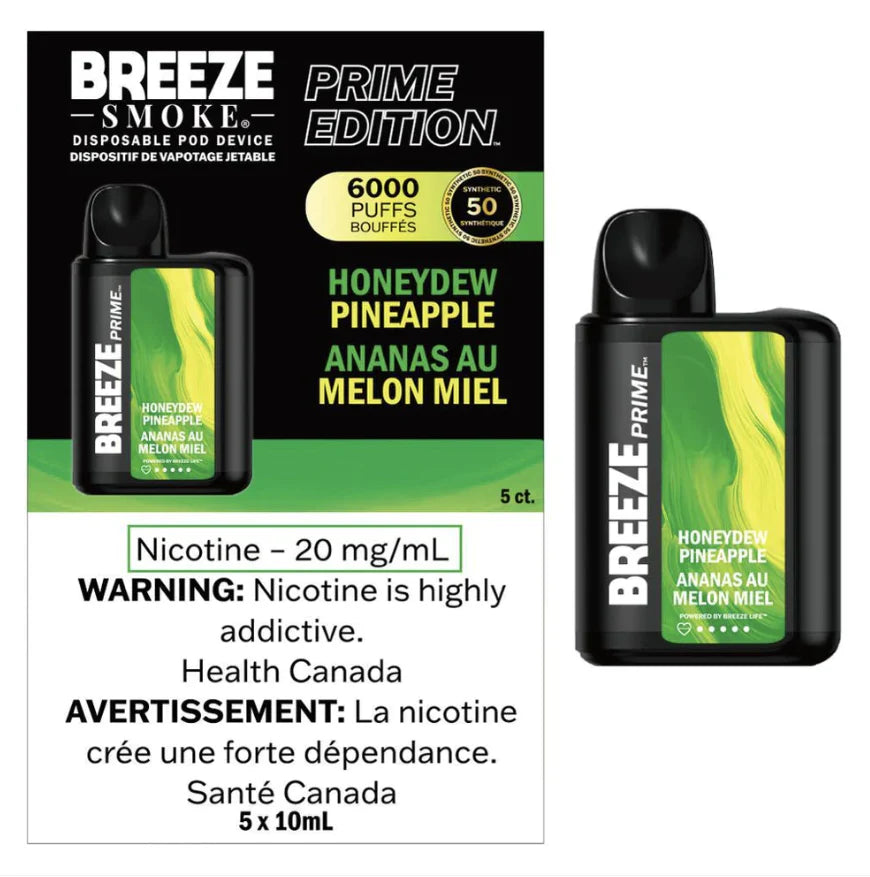 Breeze prime 6000 Synthetic 50 (20mg) Honeydew Pineapple (Provincial tax)