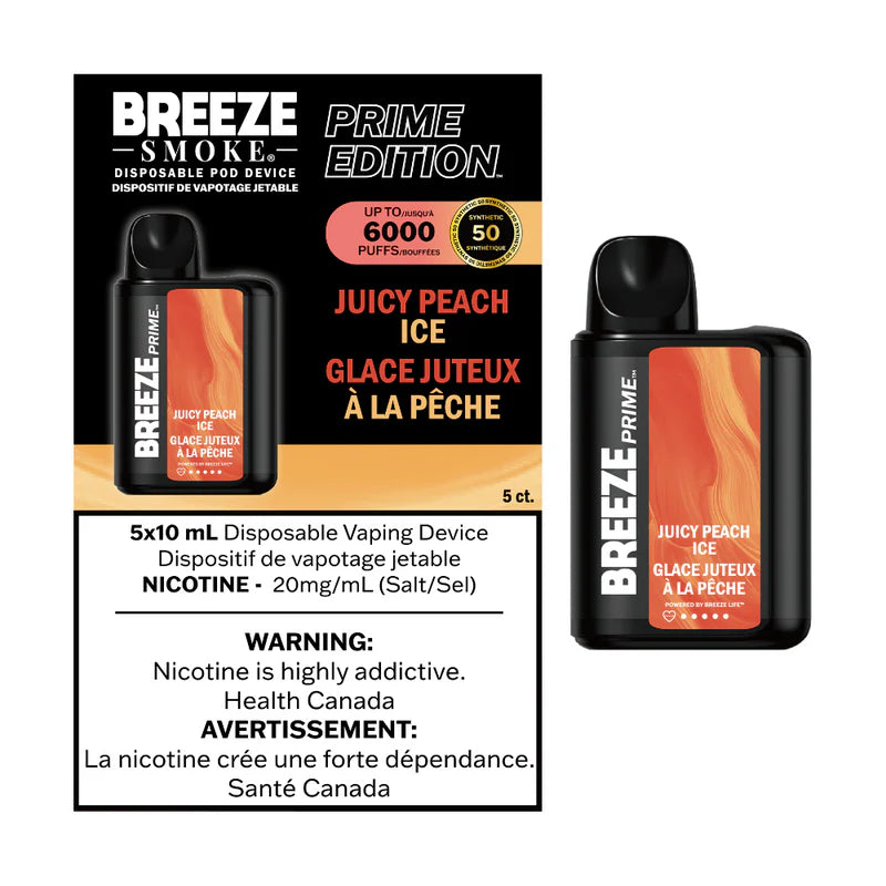 Breeze prime 6000 Synthetic 50 (20mg) Juicy Peach ice (Provincial tax)