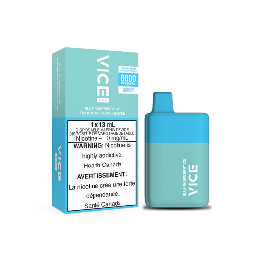 Vice Box 6k Blue Raspberry Ice nicotine free (Provincial tax)