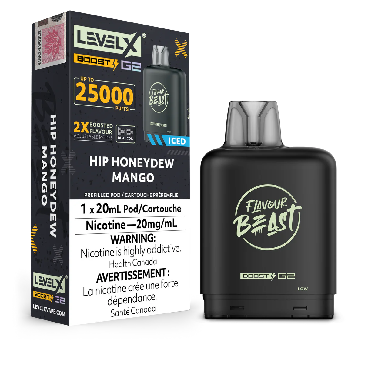 Level X Boost pod G2 25k Puffs Hip Honeydew Mango (Provincial Tax)