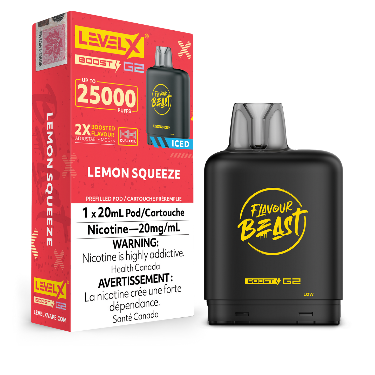 Level X Boost pod G2 25k Puffs Lemon Squeeze (Provincial Tax)