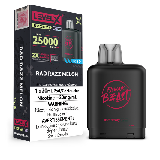 Level X Boost pod G2 25k Puffs Rad Razz Melon (Provincial Tax)