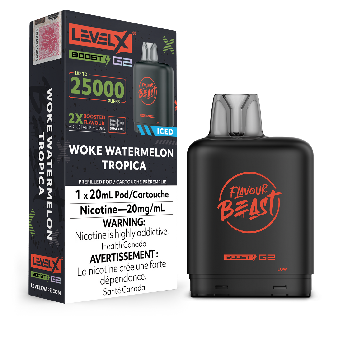 Level X Boost pod G2 25k Puffs Woke Watermelon Tropica (Provincial Tax)