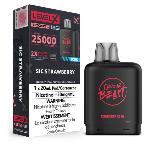 Level X Boost pod G2 25k Puffs Sic strawberry(Provincial tax)