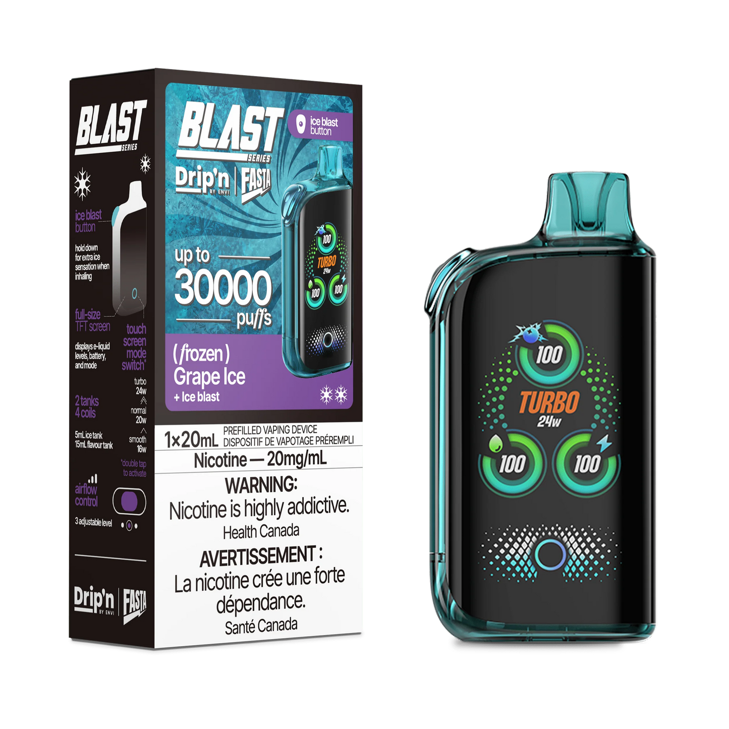 Dripn by Envi Fasta blast 30k Grape ice*