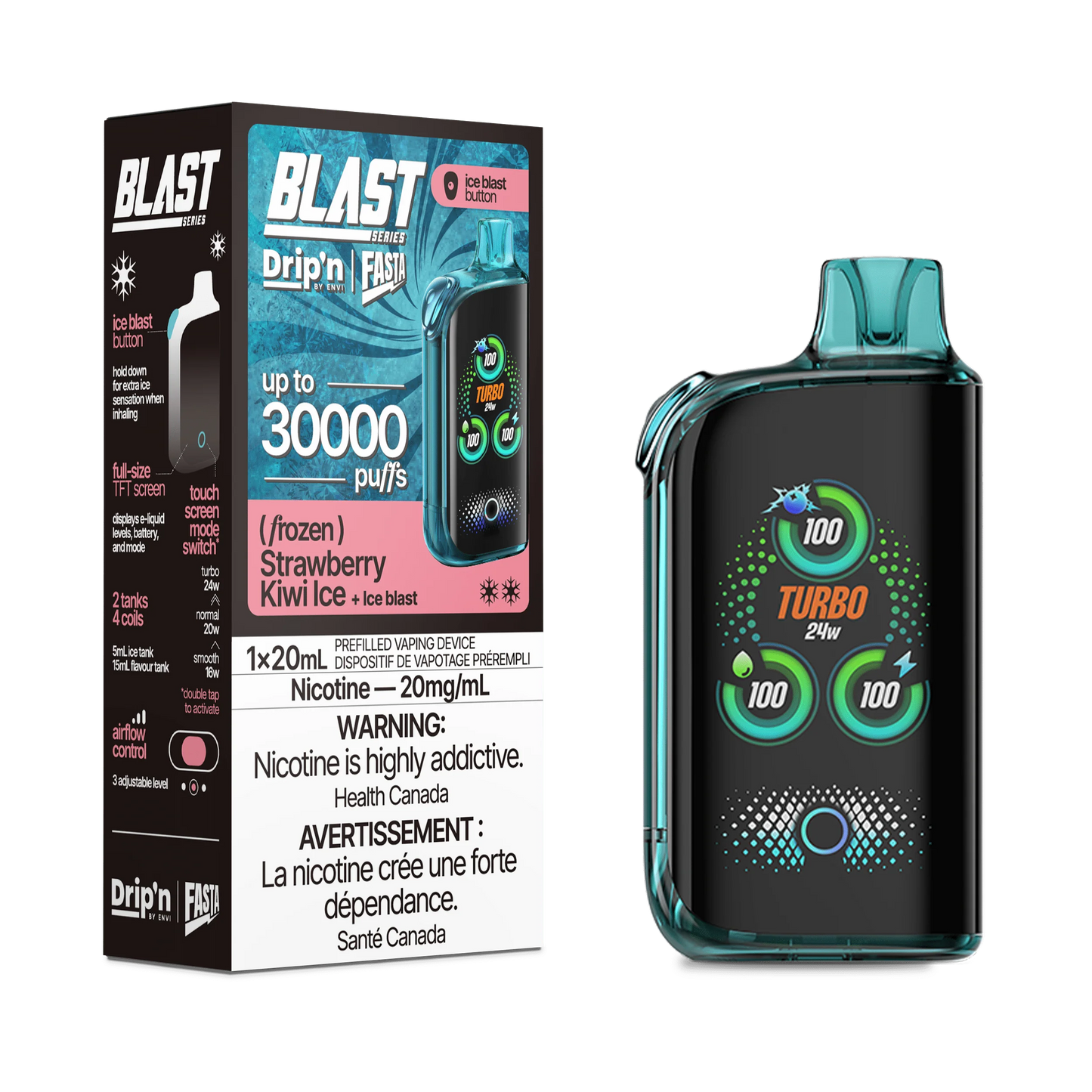 Dripn by Envi Fasta blast 30k Strawberry Kiwi ice*