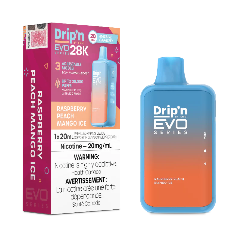 Dripn Evo 28000 Raspberry Peach Mango Ice*