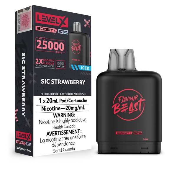 Level X Boost pod G2 25k Puffs Sic strawberry*