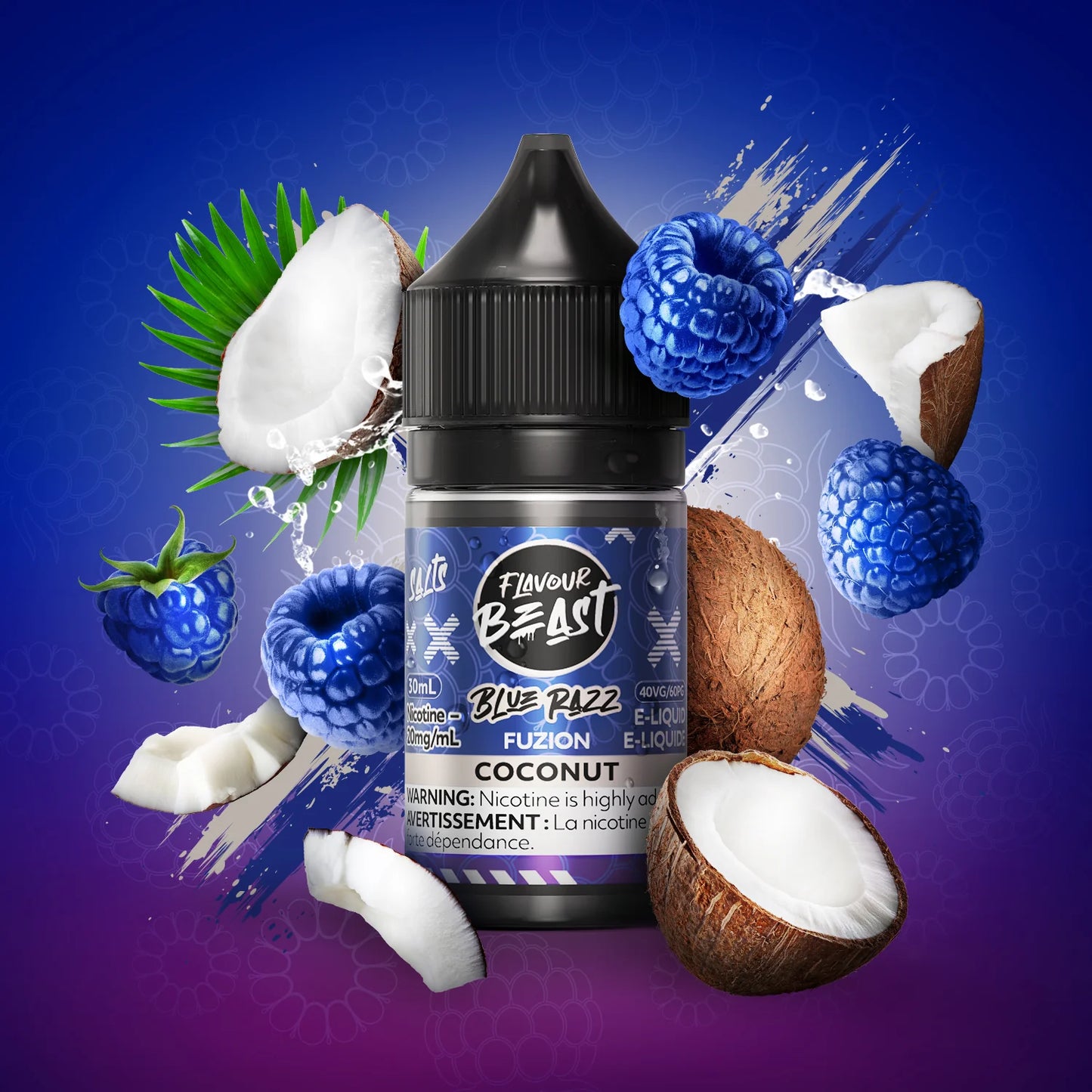 Flavour beast E-liquid- blue razz fuzion coconut 20mg/30ml(provincial tax)