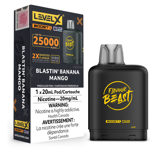 Level X Boost pod G2 25k Puffs Blastin Banana Mango*