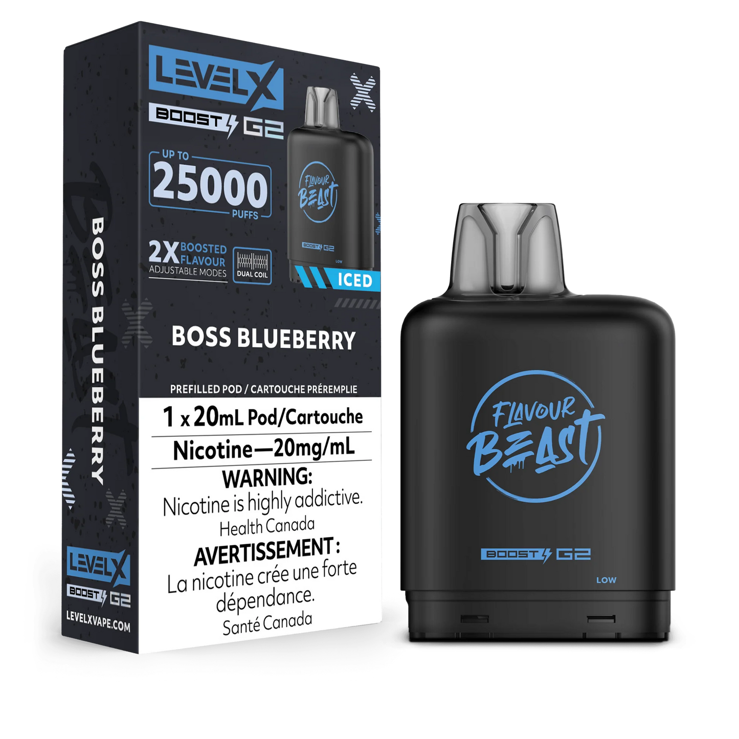 Level X Boost pod G2 25k Puffs Boss Blueberry*