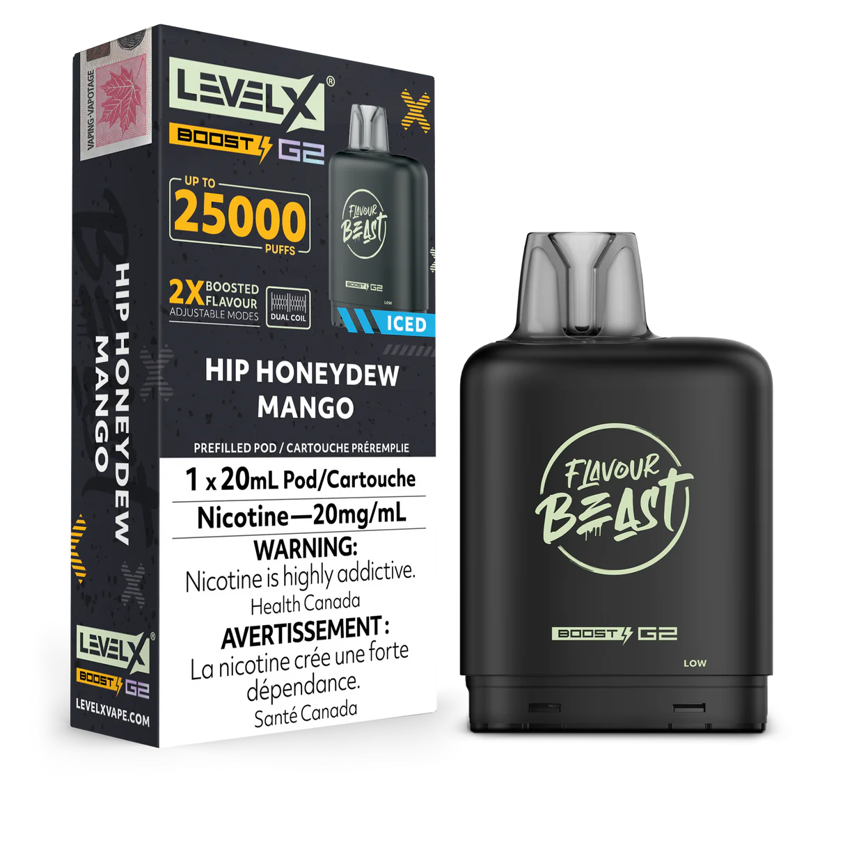 Level X Boost pod G2 25k Puffs Hip Honeydew Mango*