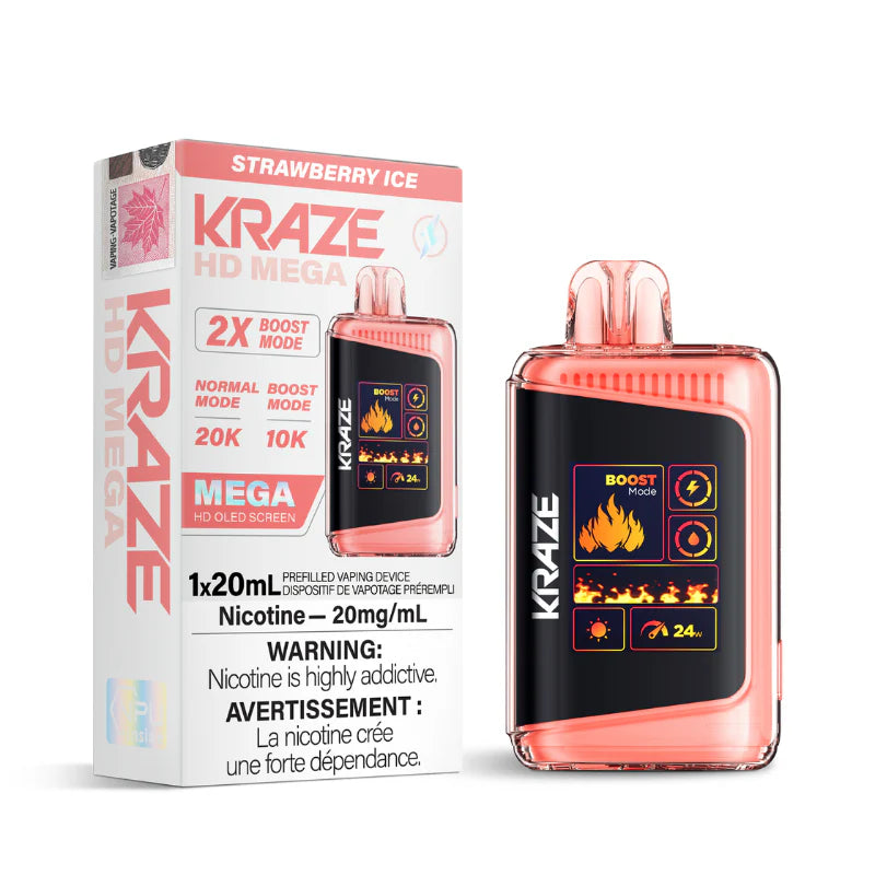 Kraze HD Mega 20k Puffs Strawberry ice*