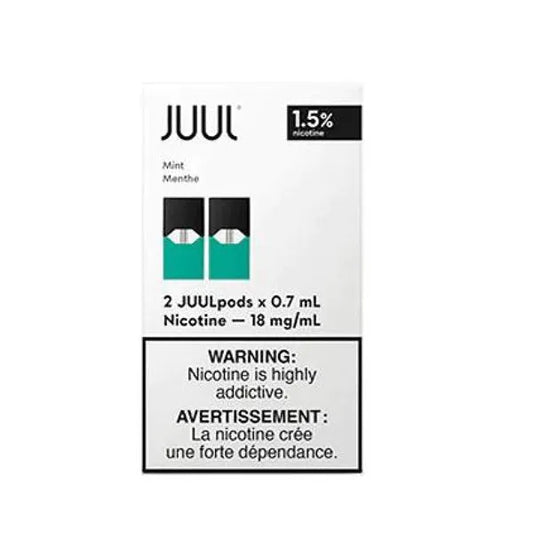 Juul 2pack Mint pods 18mg/ml nicotine(1.5%) (Provincial tax)