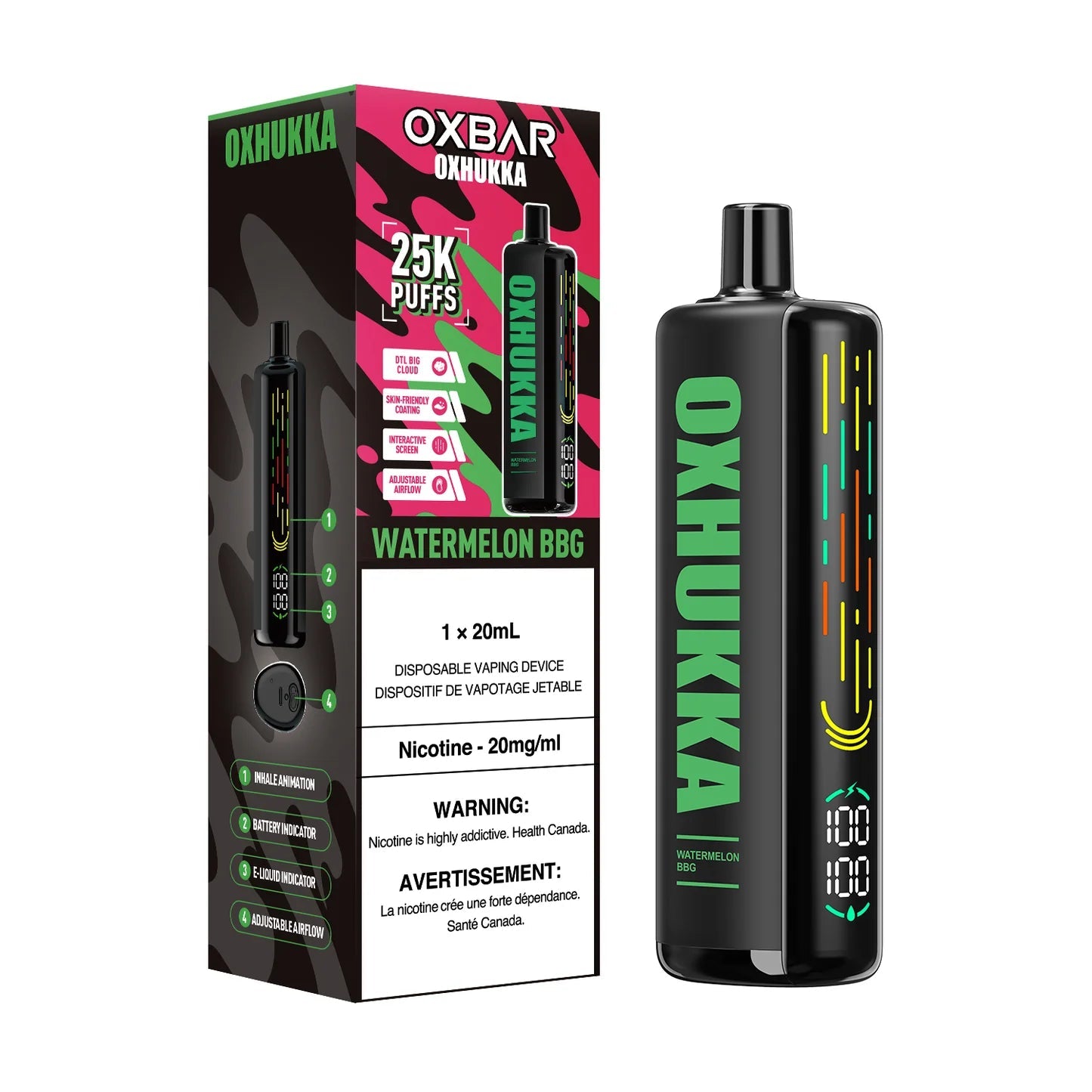 Oxbar Oxhukka 25000 Watermelon BBG (Provincial tax)