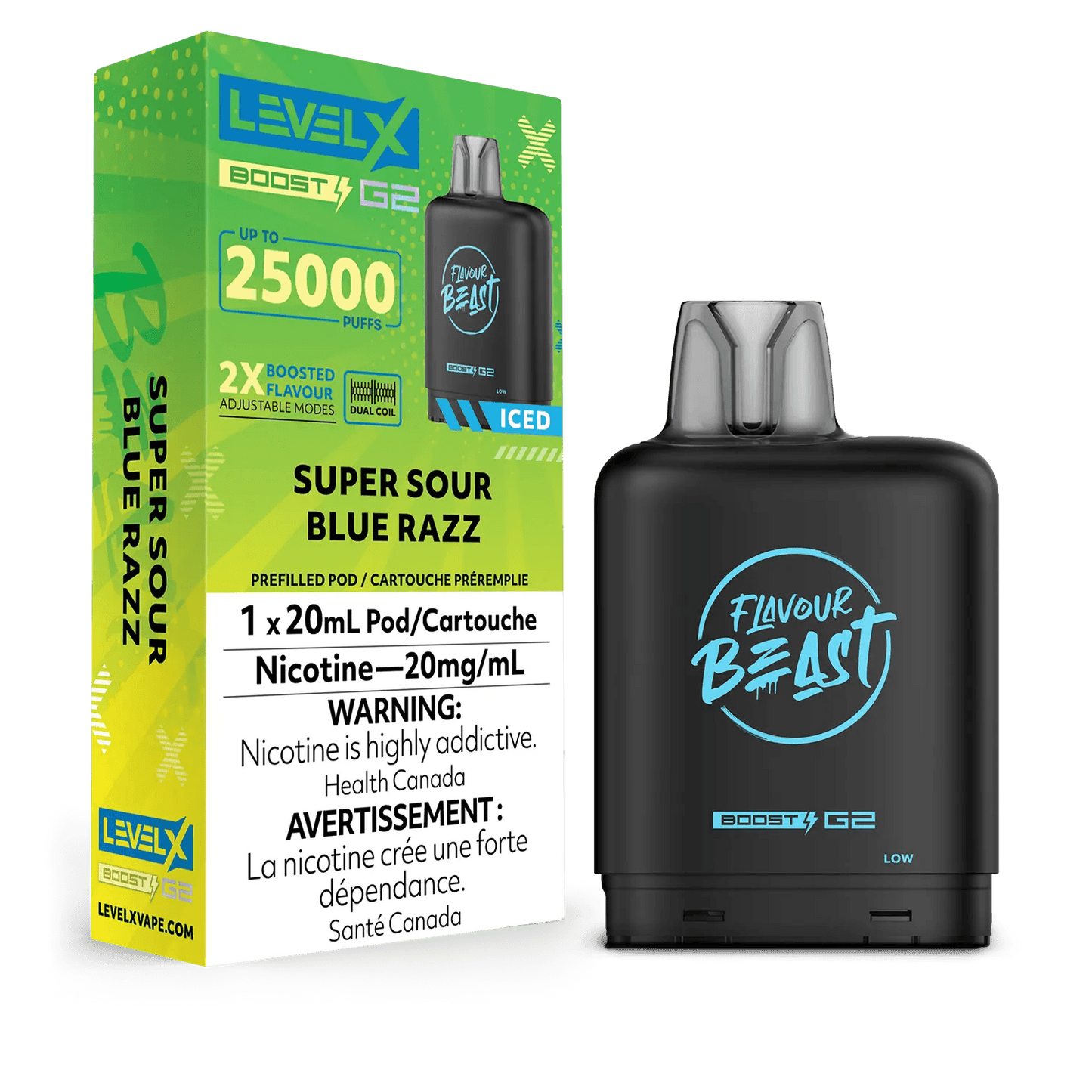 Level X Boost pod G2 25k Puffs Super Sour Blue Razz Iced*