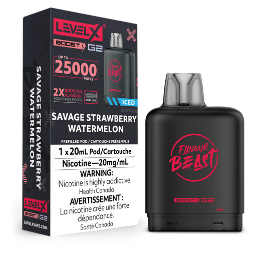 Level X Boost pod G2 25k Puffs Savage Strawberry Watermelon *
