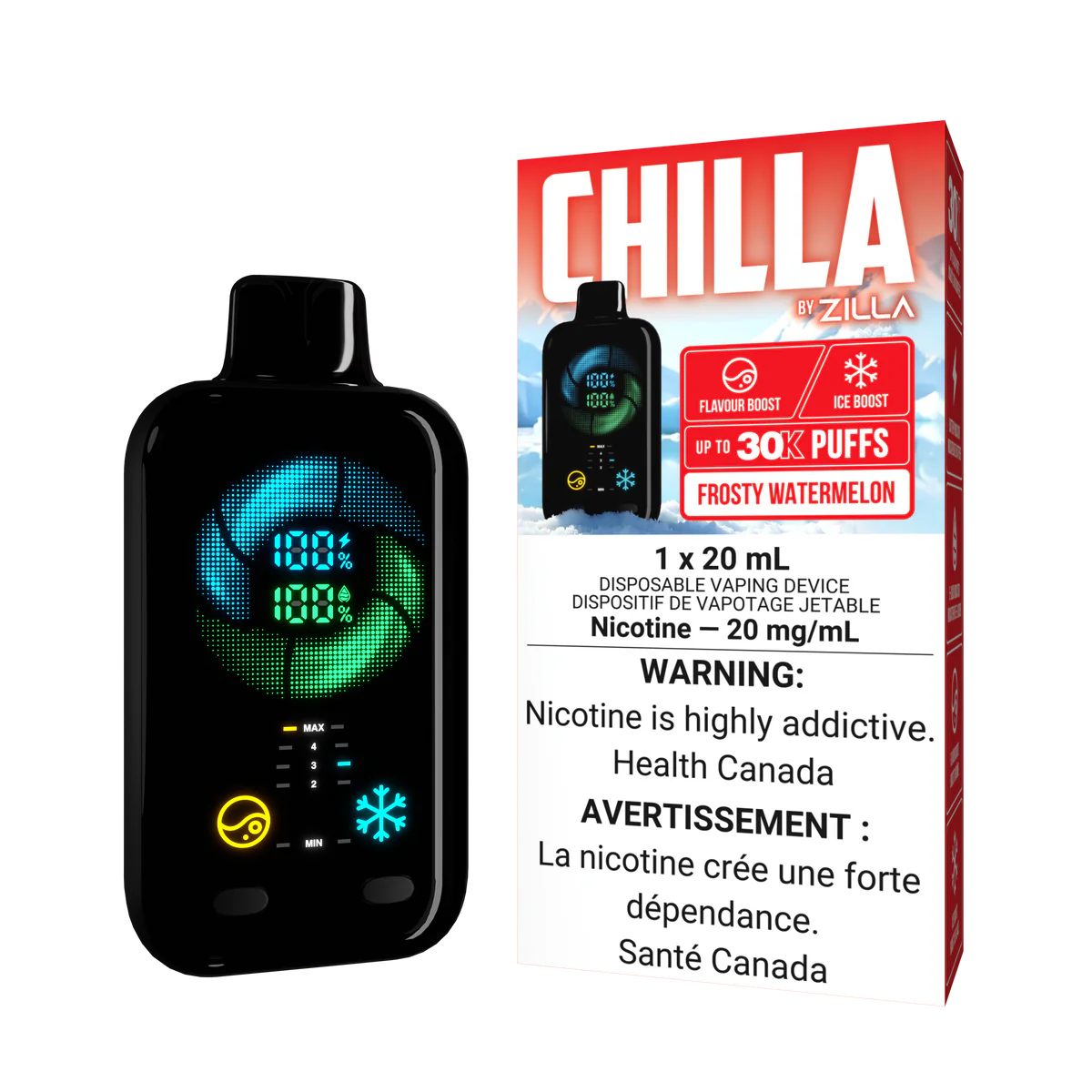 Chilla by Zilla 30k Frosty watermelon (Provincial tax)