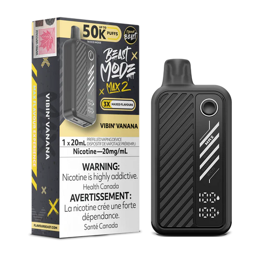 Flavour beast Beast mode max 2 50k puffs Vibin’ Vanana (ProvincialTax)