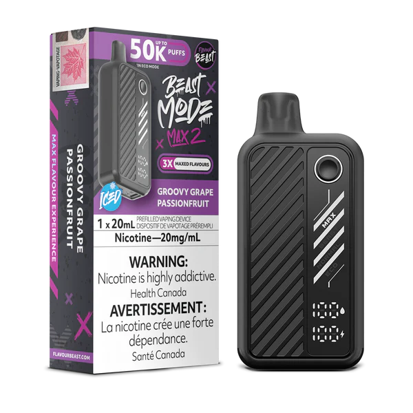 Flavour beast Beast mode max 2 50k puffs Groovy Grape Passionfruit (ProvincialTax)