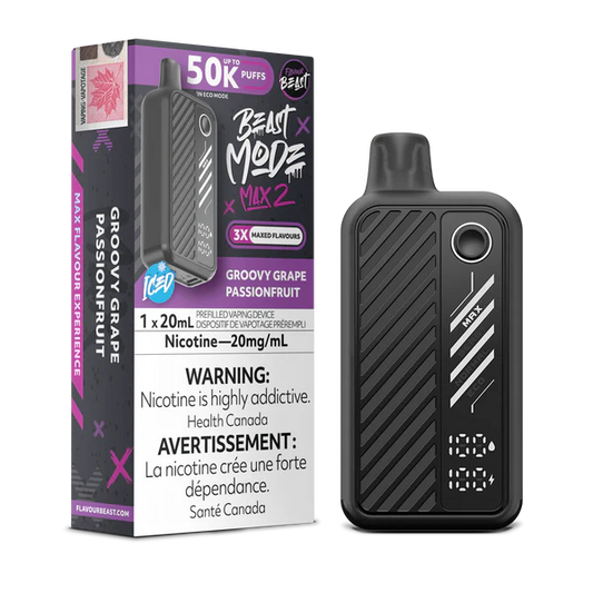 Flavour beast Beast mode max 2 50k puffs Groovy Grape Passionfruit (ProvincialTax)