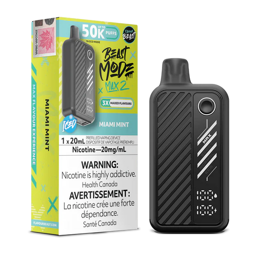 Flavour beast Beast mode max 2 50k puffs Miami Mint (ProvincialTax)