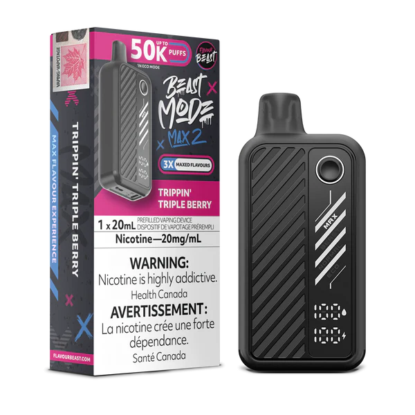 Flavour beast Beast mode max 2 50k puffs Trippin Triple Berry (ProvincialTax)