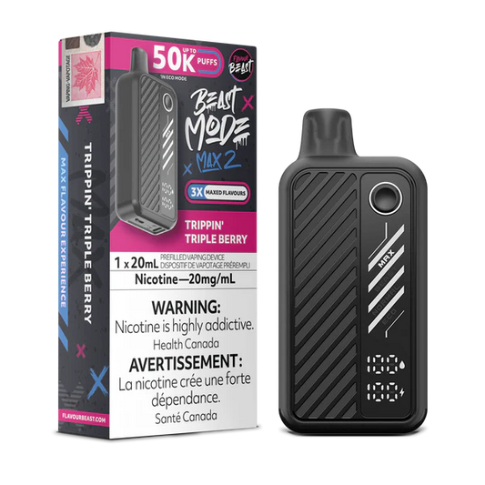 Flavour beast Beast mode max 2 50k puffs Trippin Triple Berry (ProvincialTax)
