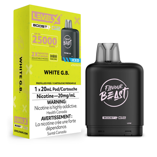Level X Boost pod G2 25k Puffs white G.B. Iced (Provincial Tax)