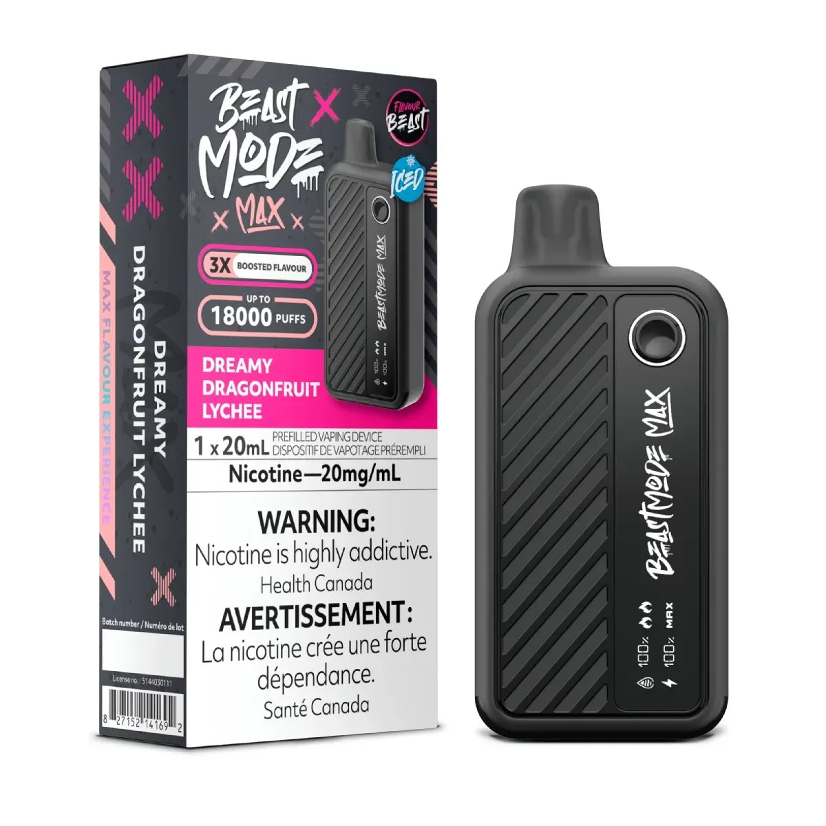 Flavour beast Beast mode max 18k puffs Dreamy Dragon Fruit Lychee *