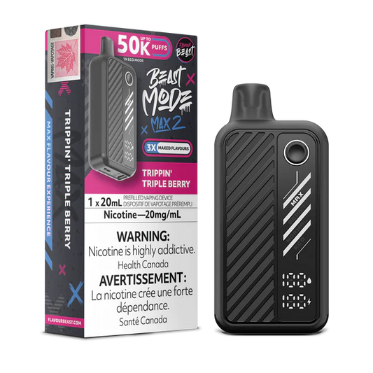 Flavour beast Beast mode max 2 50k puffs Trippin Triple Berry *