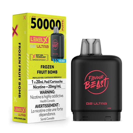 Level X G2 Ultra Flavour beast 50k pod Frozen Fruit Bomb (Provincial tax)