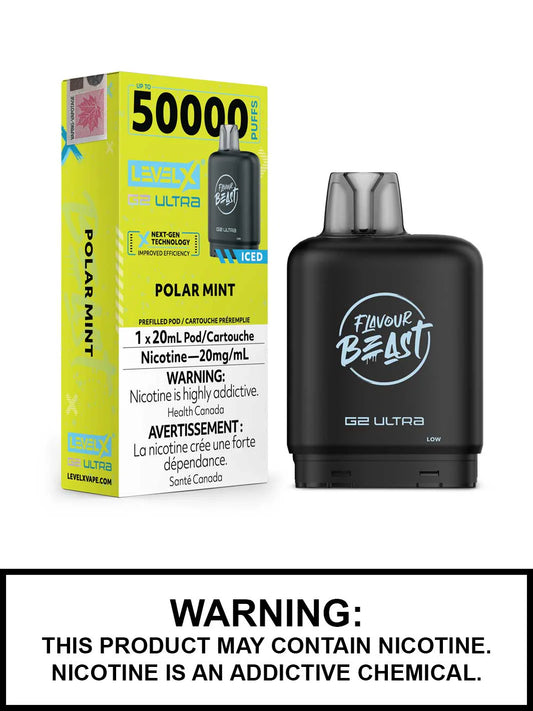 Level X G2 Ultra Flavour beast 50k pod Polar Mint (Provincial tax)