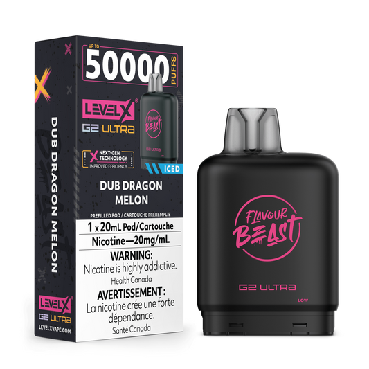 Level X G2 Ultra Flavour beast 50k pod Dub Dragon Melon *