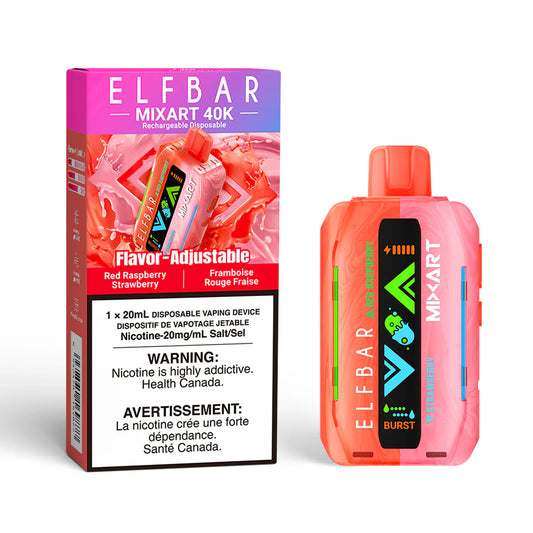 Elfbar Mixart 40k Red Raspberry Strawberry (Provincial tax)