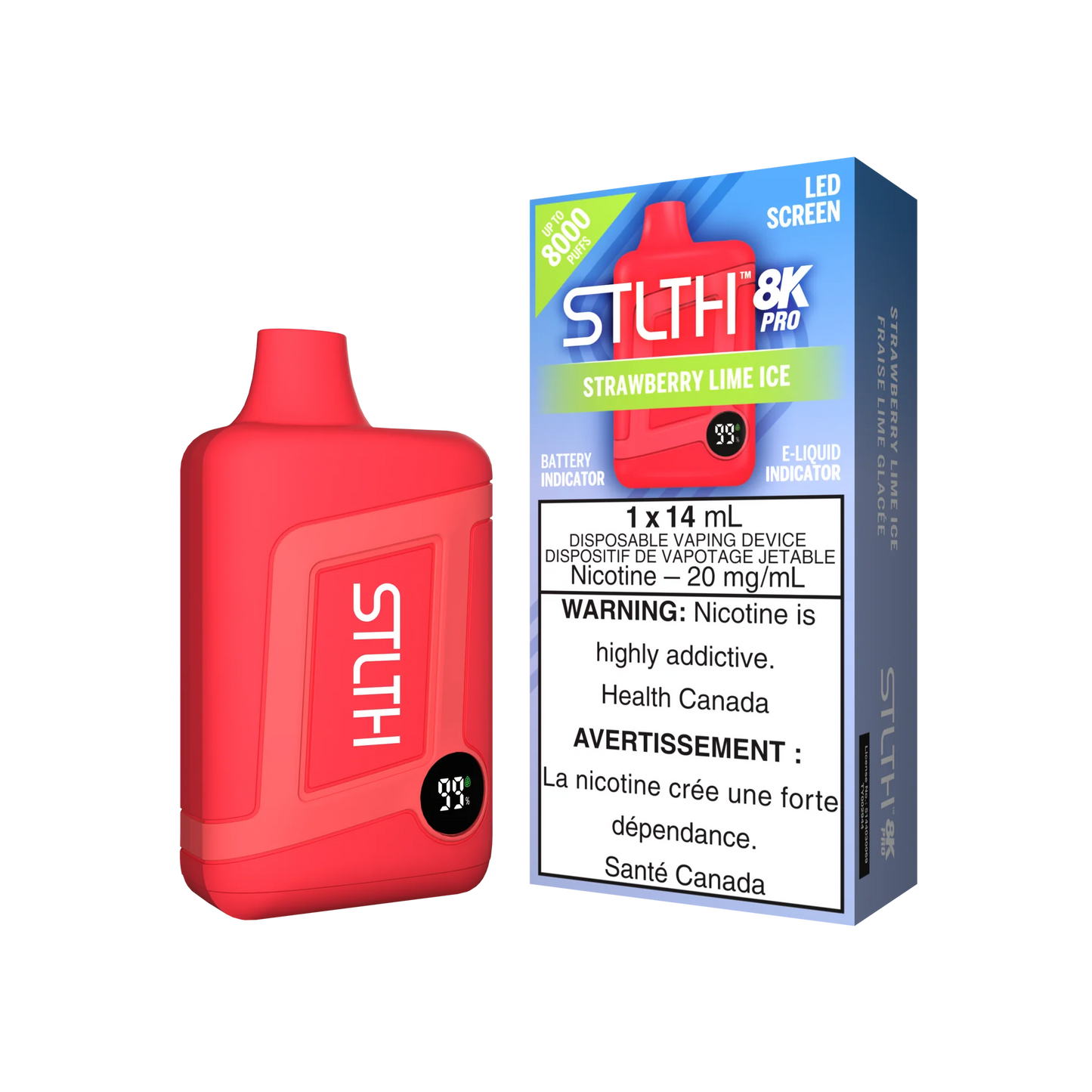 Stlth 8000 pro Strawberry lime ice(Provincial tax)
