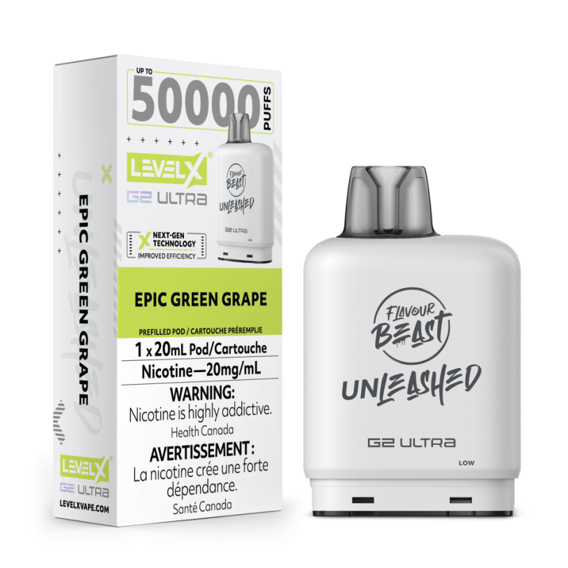Level X G2 Ultra Flavour beast 50k pod Epic Green Grape (Provincial Tax)