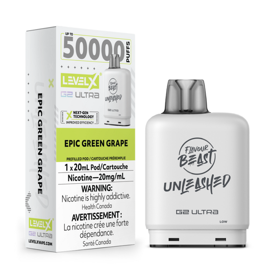 Level X G2 Ultra Flavour beast 50k pod Epic Green Grape (Provincial Tax)