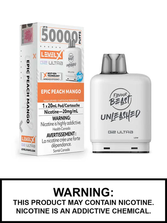 Level X G2 Ultra Flavour beast 50k pod Epic Peach Mango Ice (Provincial Tax)