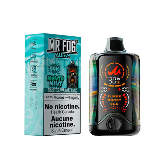 Mr Fog Aura 60k Nicotine Free 0mg Mento Mint (Provincial tax)
