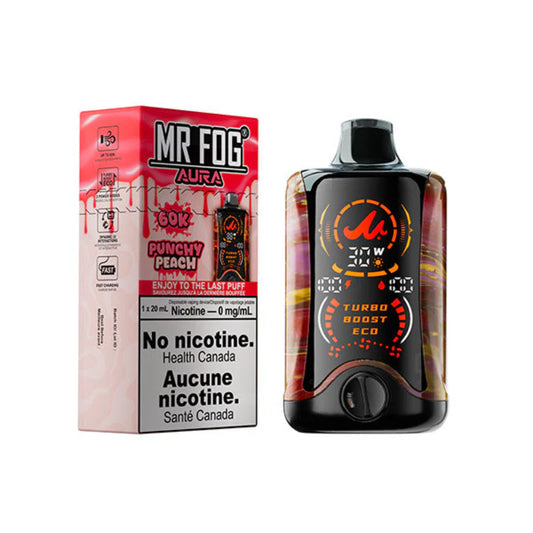 Mr Fog Aura 60k Nicotine Free 0mg Punchy Peach (Provincial tax)