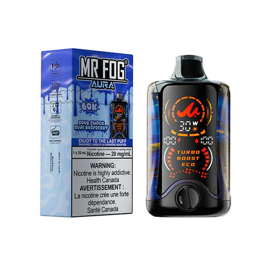 Mr Fog Aura 60k Sour Shock Blue Raspberry (Provincial tax)