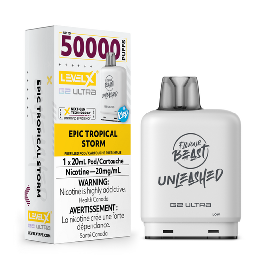 Level X G2 Ultra Flavour beast 50k pod Epic Tropical Storm Ice*
