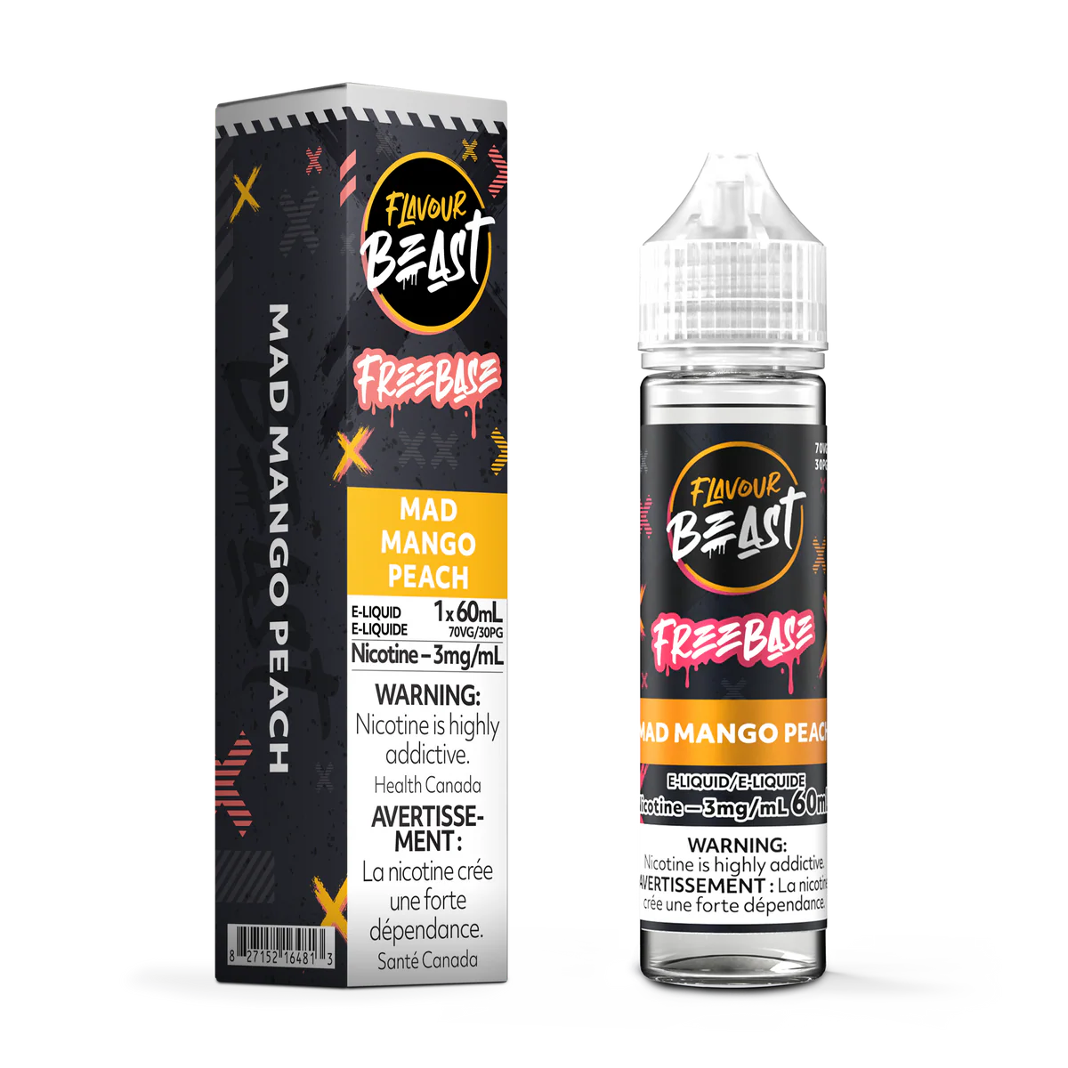 Flavour beast E-liquid- Mad Mango Peach 3mg/60ml*